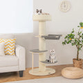 Cream Minimalistic Multi-layer Cat Tower with Hammock (120cm)