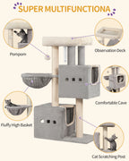 98 cm Multi-Level Cat Tree with 2 Cats caves