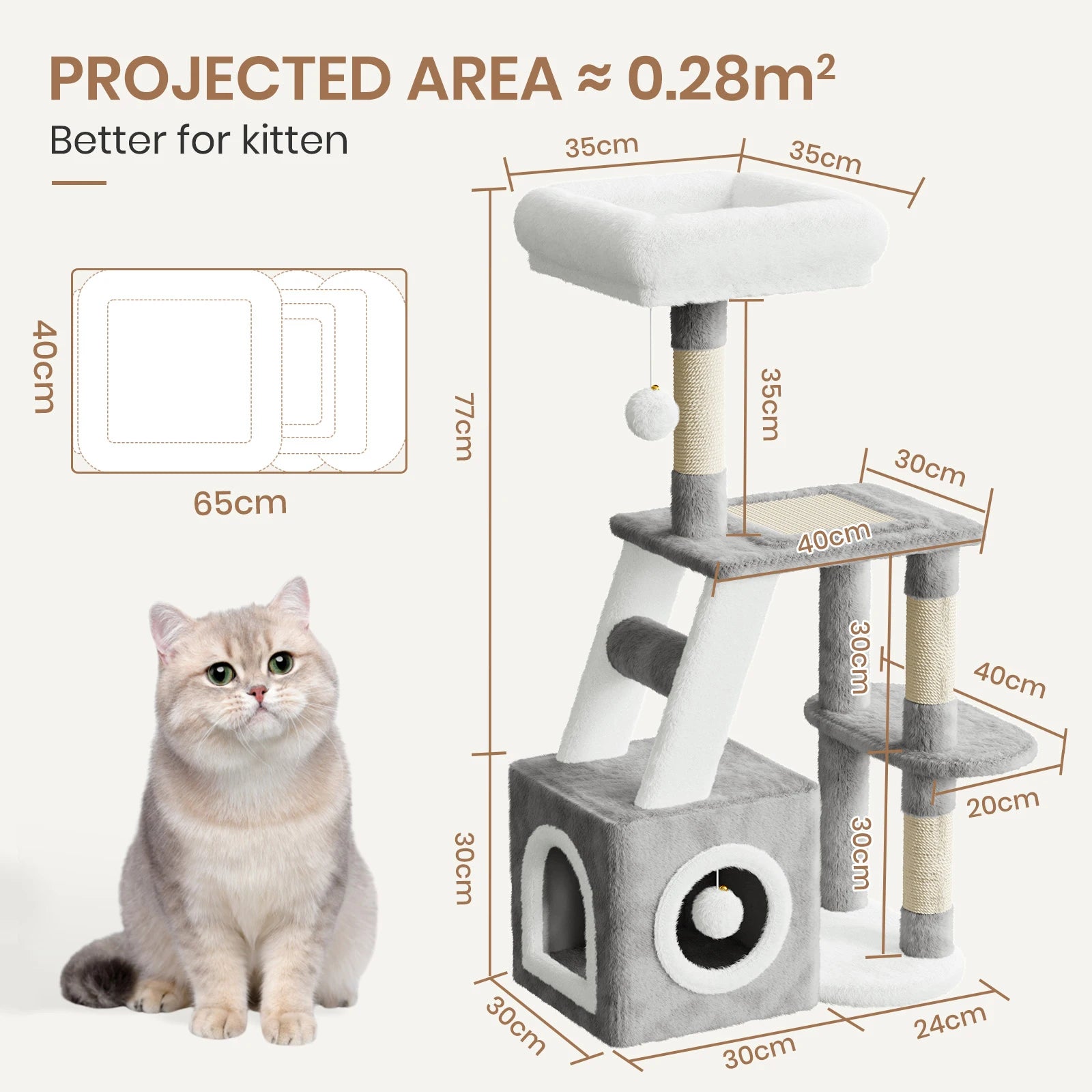107cm Activity Center & Playhouse for kittens