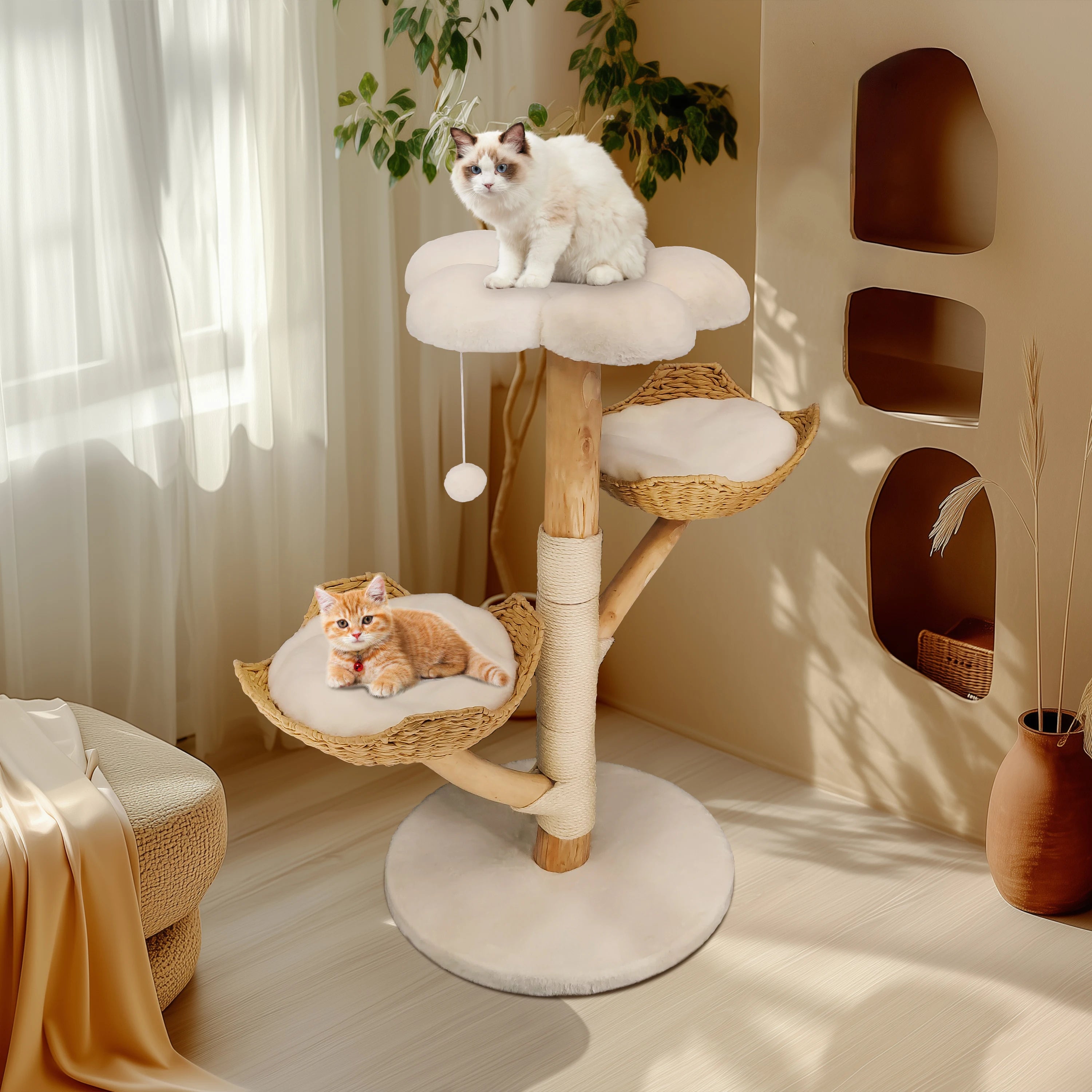 Purrfect Cat Tower with Scratch Post & 3 beds