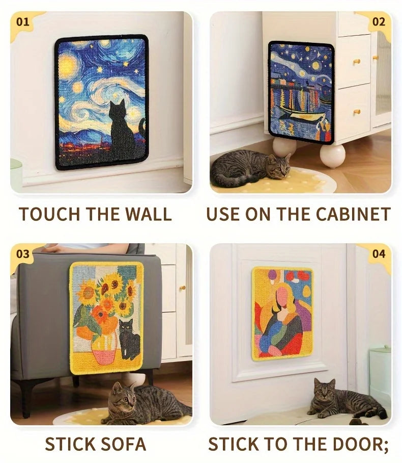 Natural Sisal Wall-Mounted Cat Scratching Board