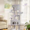 178 cm family sized Cat tree with 2 large Caves & 7 Sisal Posts