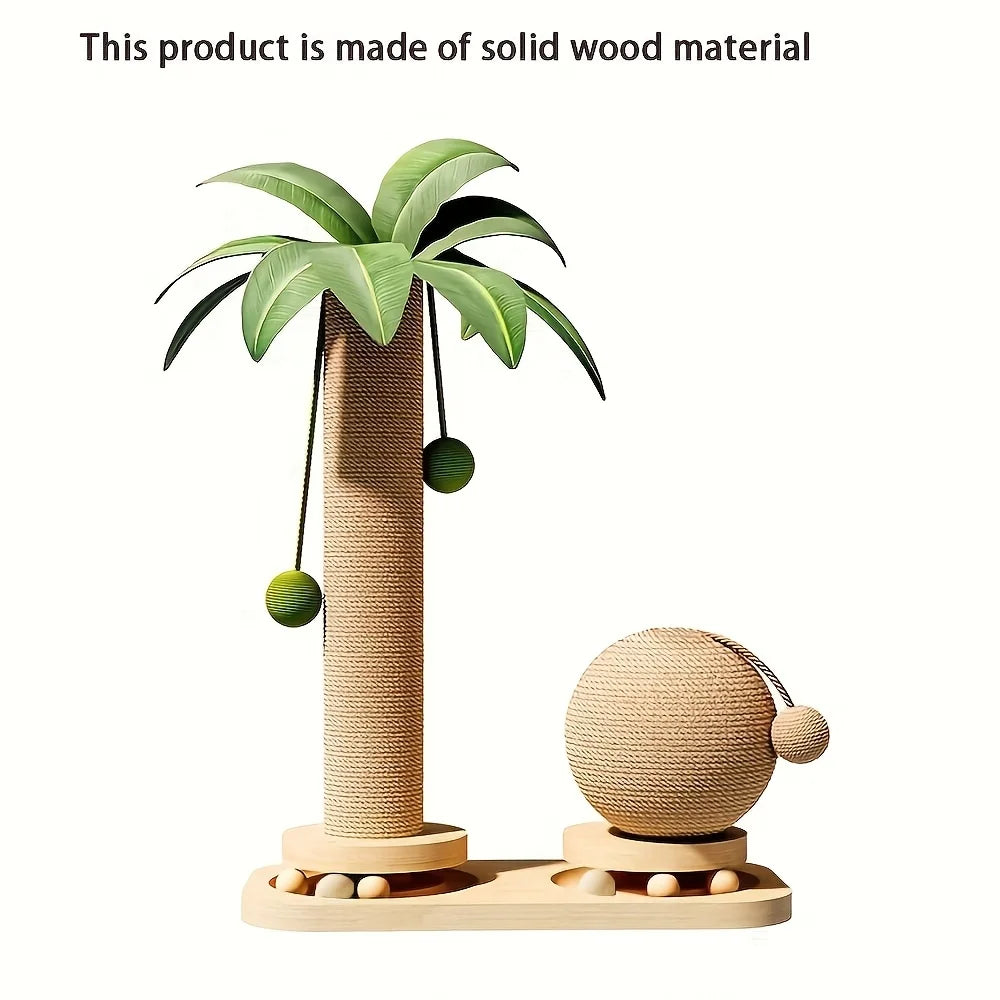 Coconut Tree Cat Scratching Post & Play Tower