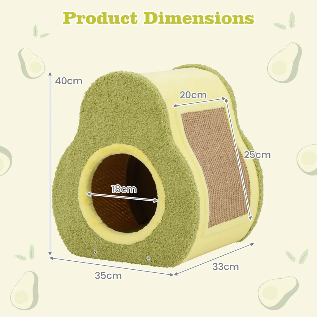 35 x 33 x 40 cm Avocado-shaped Cat House