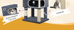 178 cm family sized Cat tree with 2 large Caves & 7 Sisal Posts