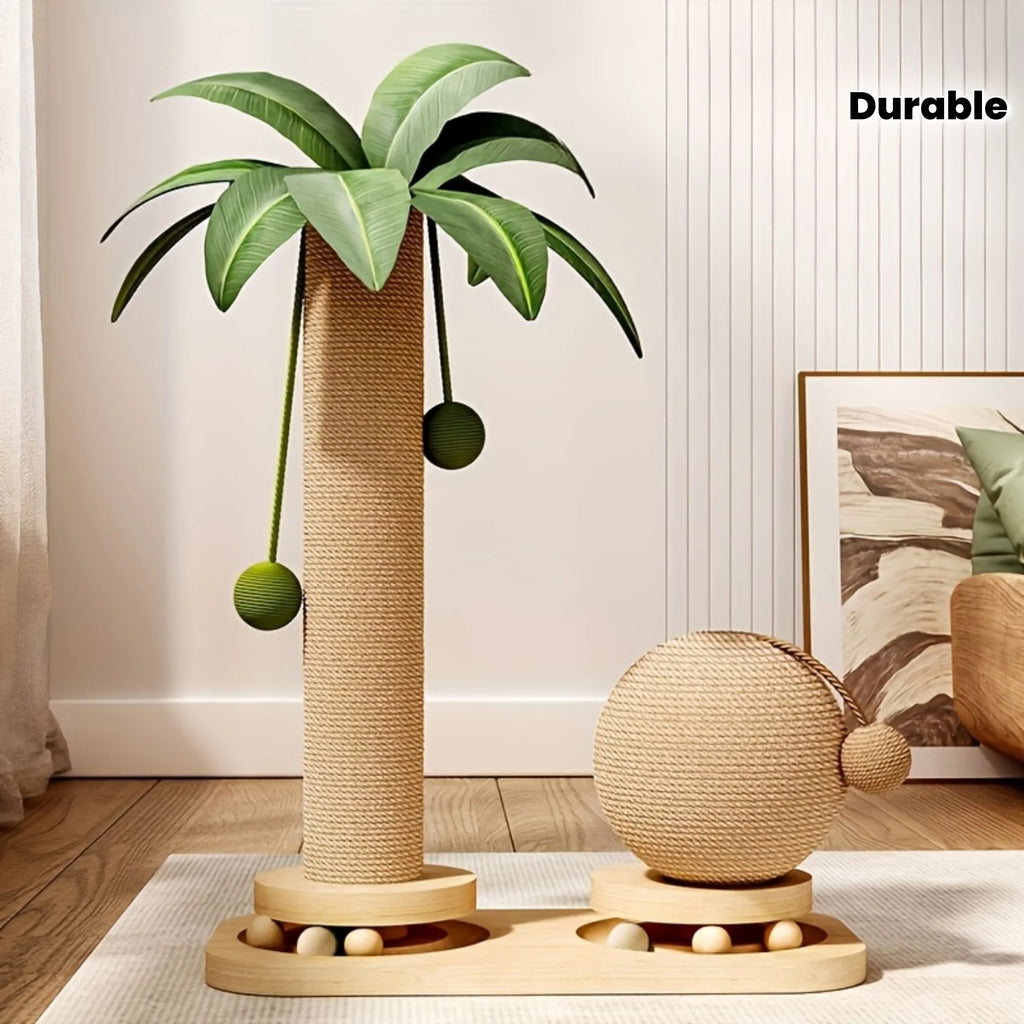 Coconut Tree Cat Scratching Post & Play Tower