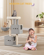 98 cm Multi-Level Cat Tree with 2 Cats caves