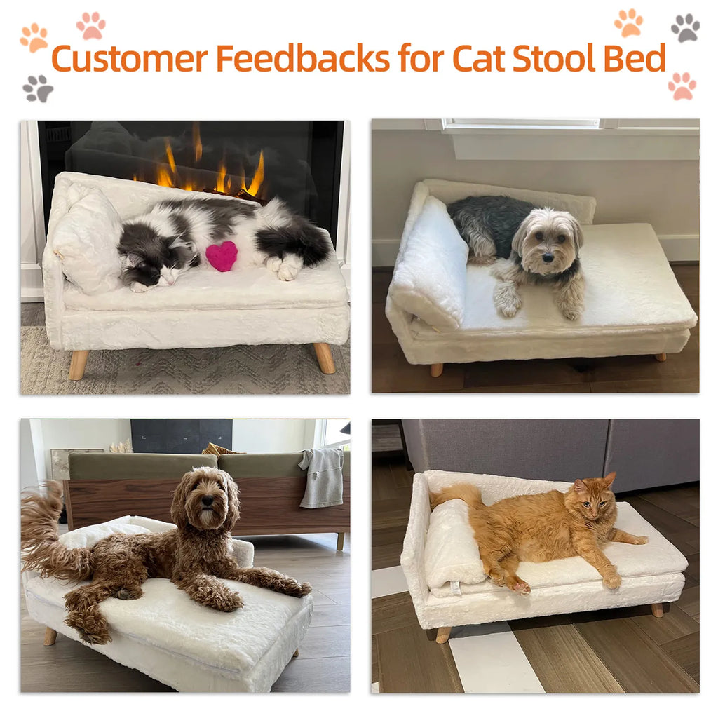 Waterproof Pet Sofa Dog Cat Bed Couch Raised Chair Lounger Plush Cover Cushion