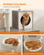 2 in 1 Feandrea WoodyWonders Cat Tree with Litter Box Enclosure