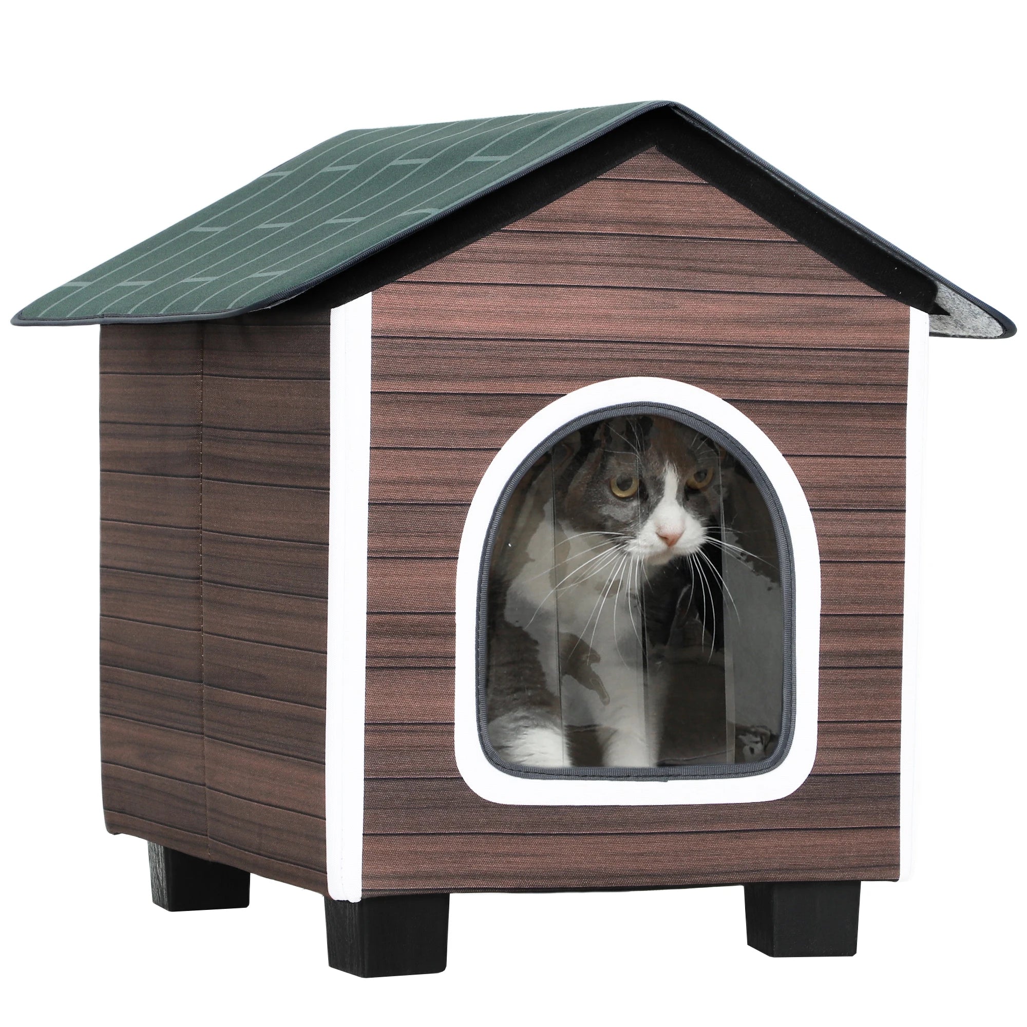 indoor or outdoor Cat House with Elevated Base