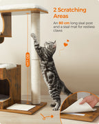 Feandra-Luxurious Cat Tree, Medium Cat Tower with 3 Beds (86 cm)