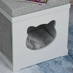 2 in 1 small Purrcave & cushioned stool for kittens