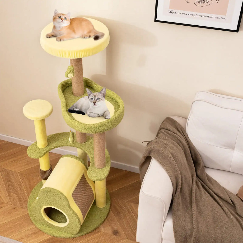 Green Avocado Cat Tree-Multi-level Cat Tower