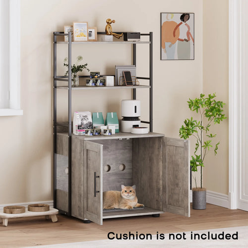 Cat Enclosure with 2-Tier Storage Shelves