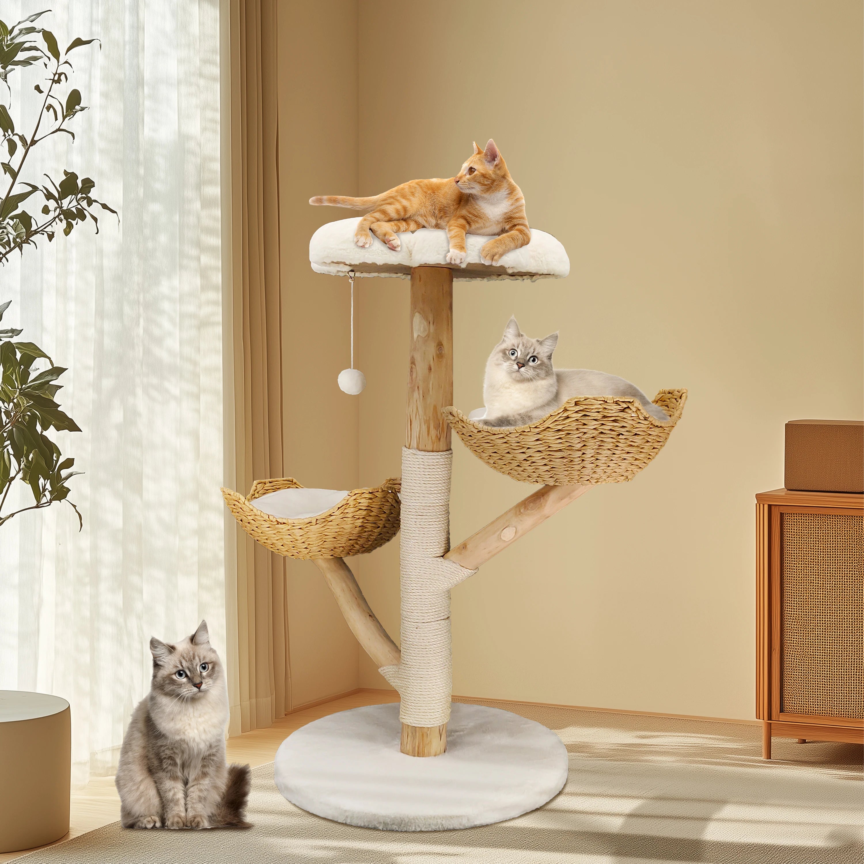 Purrfect Cat Tower with Scratch Post & 3 beds