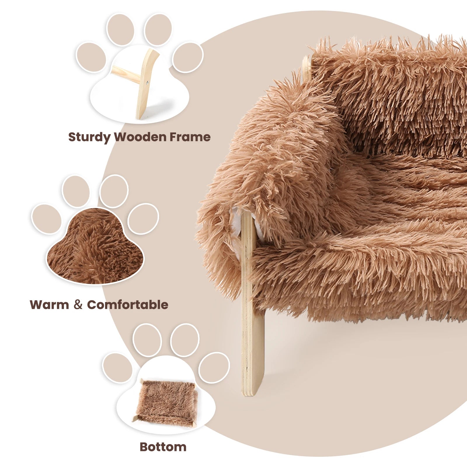 Soft brown cat sofa