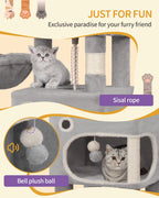180 cm Multi-Level Cat condo with 8 Scratching Posts & 2 cat caves