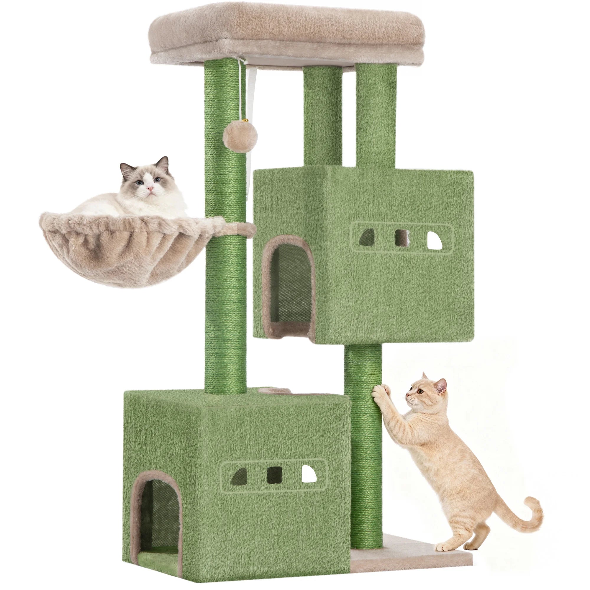 98 cm Multi-Level Cat Tree with 2 Cats caves