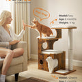 Feandra-Luxurious Cat Tree, Medium Cat Tower with 3 Beds (86 cm)