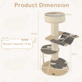 Cream Minimalistic Multi-layer Cat Tower with Hammock (120cm)