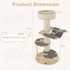 Cream Minimalistic Multi-layer Cat Tower with Hammock (120cm)