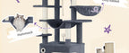 178 cm family sized Cat tree with 2 large Caves & 7 Sisal Posts