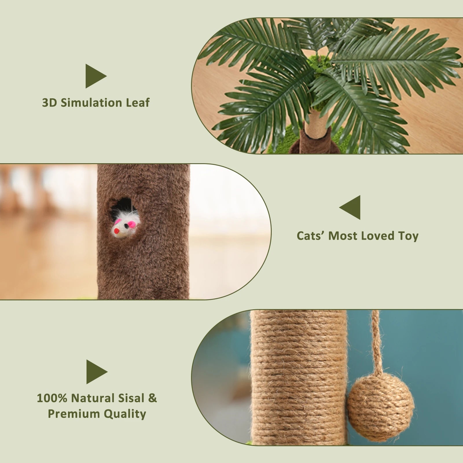Platyfull purr Tree for Kitten Adult Cats (56cm/93cm)