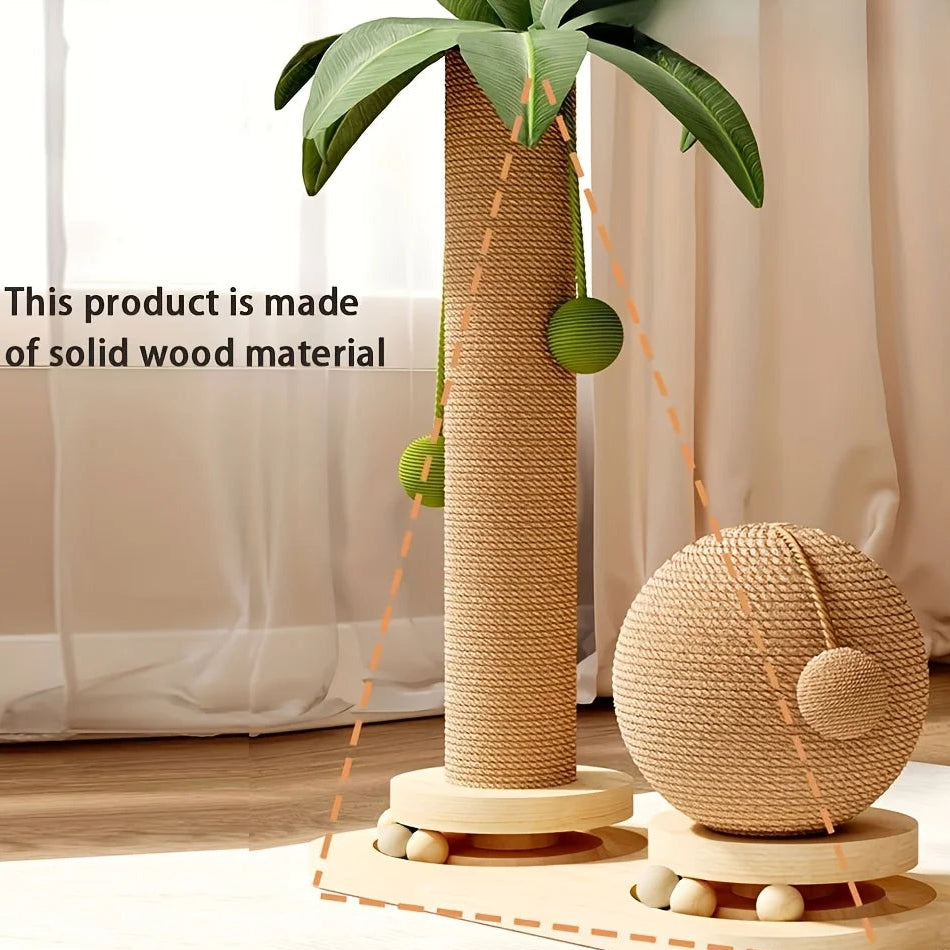 Coconut Tree Cat Scratching Post & Play Tower