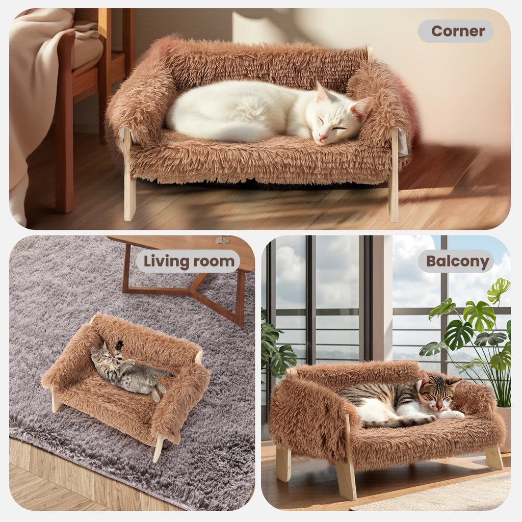 Soft brown cat sofa