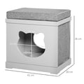 2 in 1 small Purrcave & cushioned stool for kittens