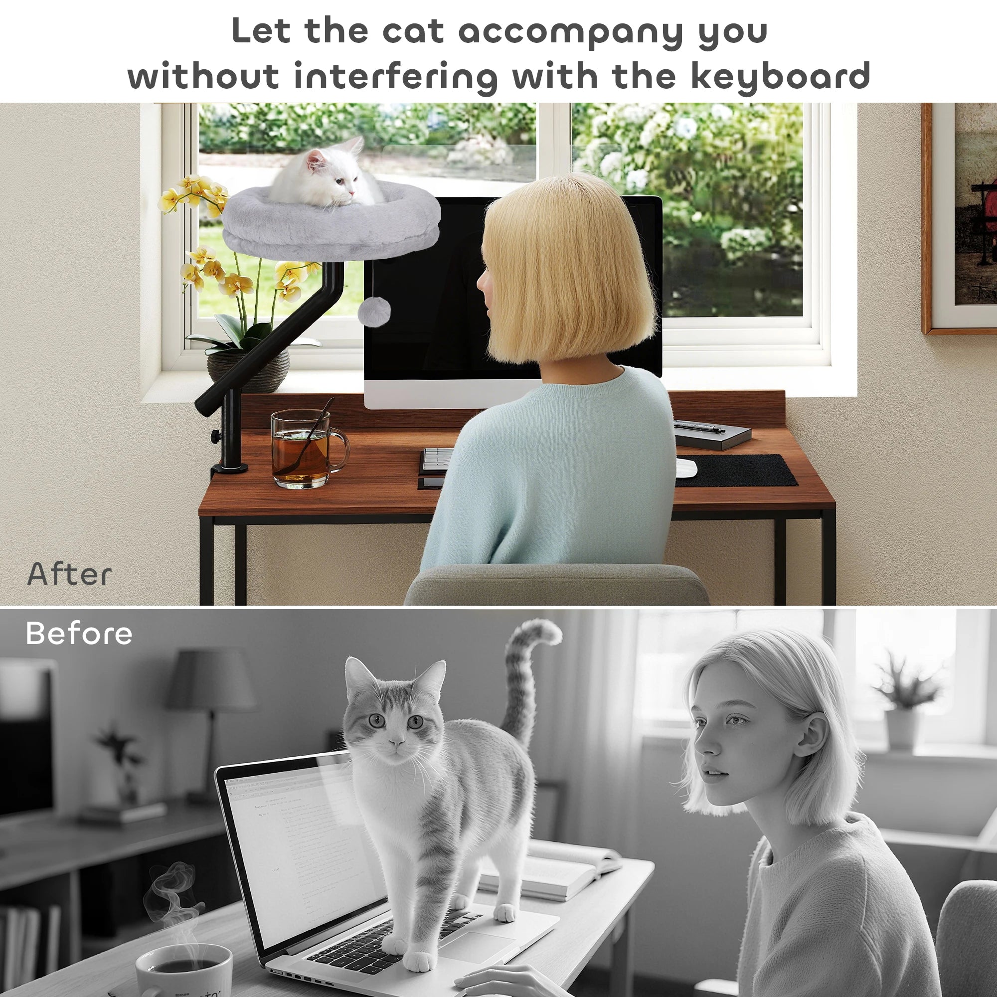 Purrcave gamer bed, 360° Rotatable Adjustable Cat Hammock
