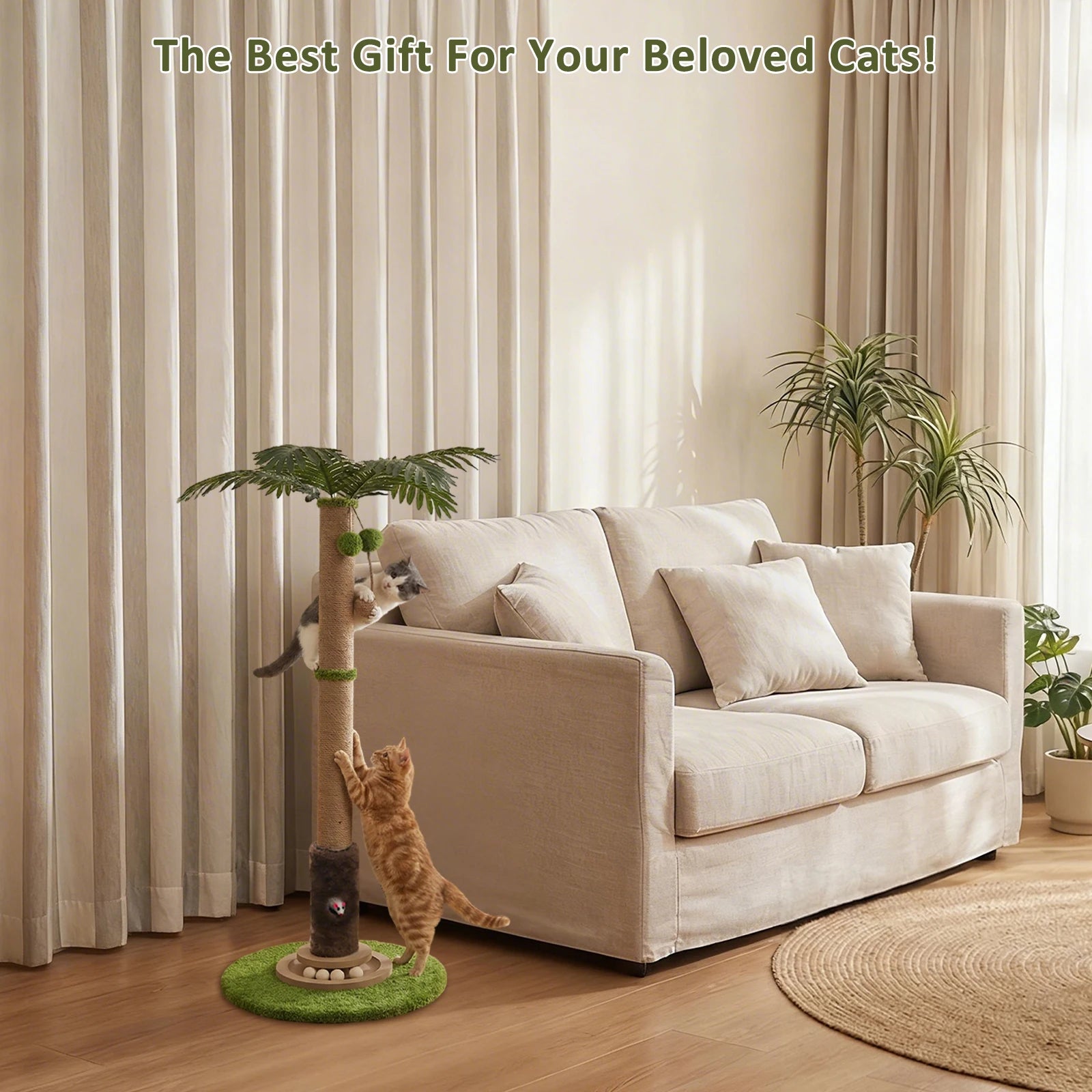 Platyfull purr Tree for Kitten Adult Cats (56cm/93cm)