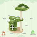 Cozy Wooden green Cat tree for small cats & kittens