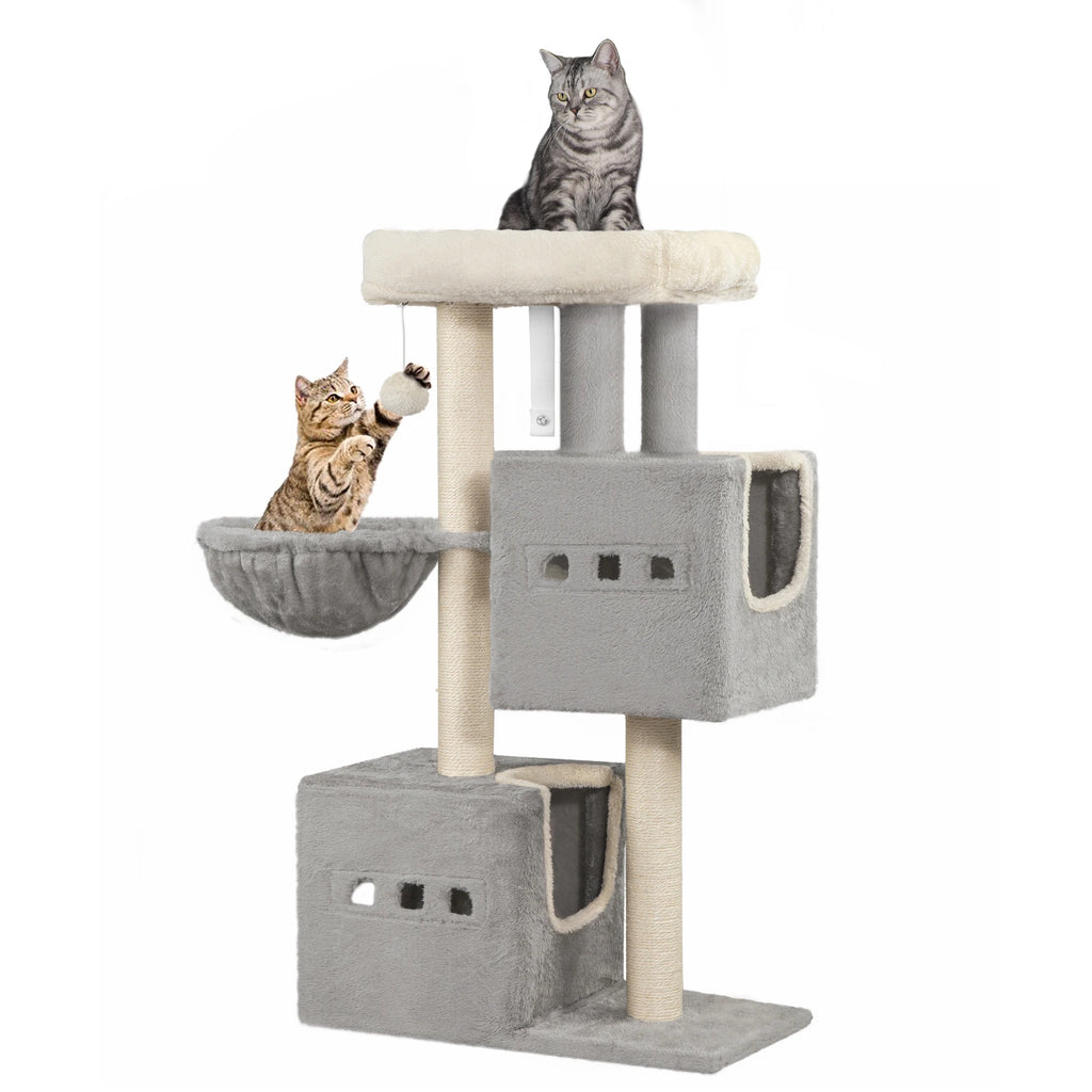 98 cm Multi-Level Cat Tree with 2 Cats caves