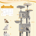 180 cm Multi-Level Cat condo with 8 Scratching Posts & 2 cat caves