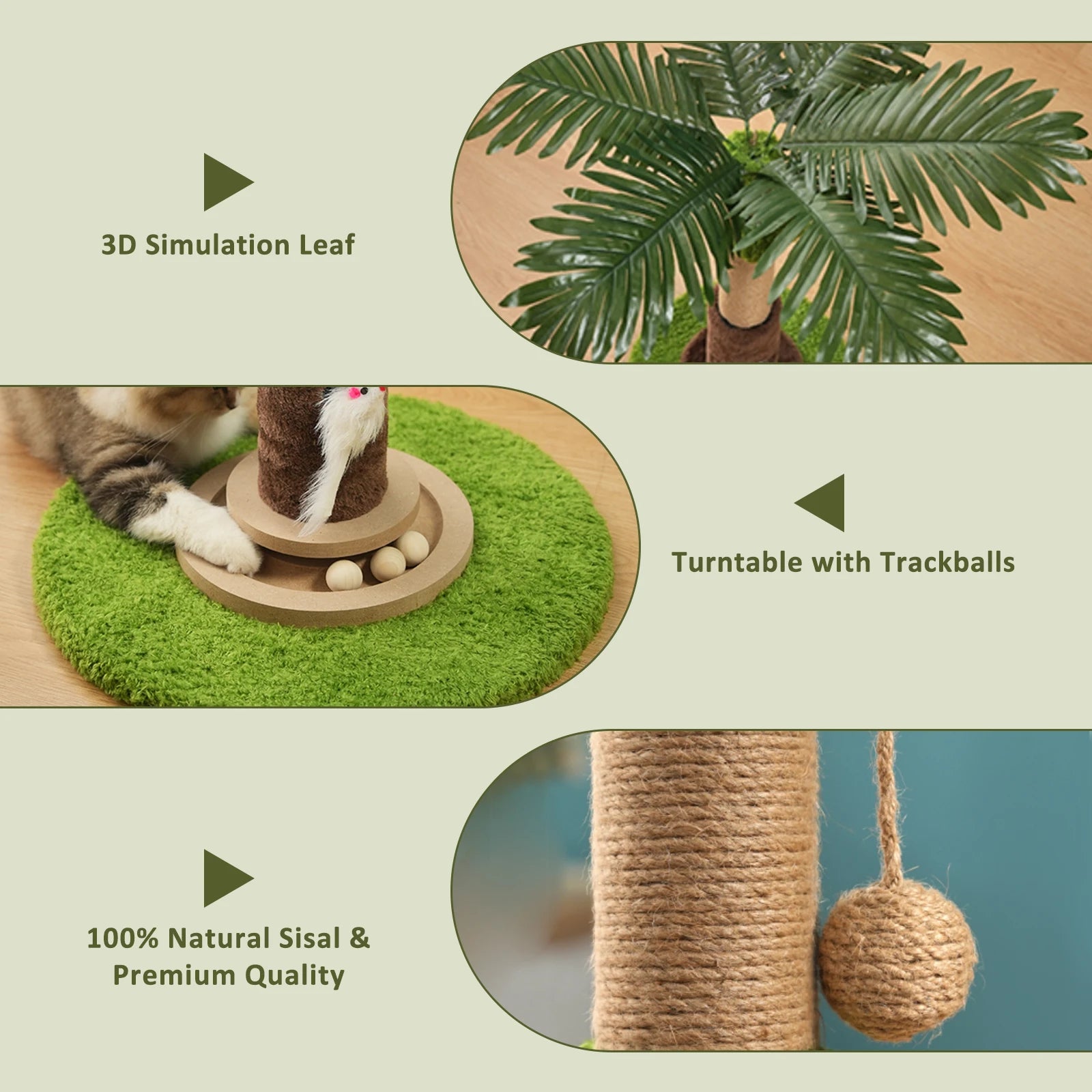 Platyfull purr Tree for Kitten Adult Cats (56cm/93cm)