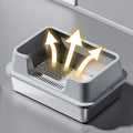 Stainless Steel no mess-Cat Litter Box with Lid and Scoop