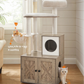 2 in 1 Feandrea WoodyWonders Cat Tree with Litter Box Enclosure