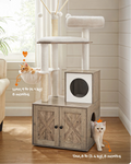 2 in 1 Feandrea WoodyWonders Cat Tree with Litter Box Enclosure