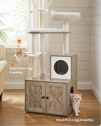 2 in 1 Feandrea WoodyWonders Cat Tree with Litter Box Enclosure