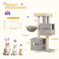 98 cm Multi-Level Cat Tree with 2 Cats caves