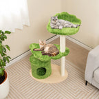 Cozy Wooden green Cat tree for small cats & kittens