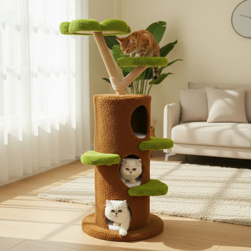 58.2” Tall Cat Tree  with Luxury Cat Condo
