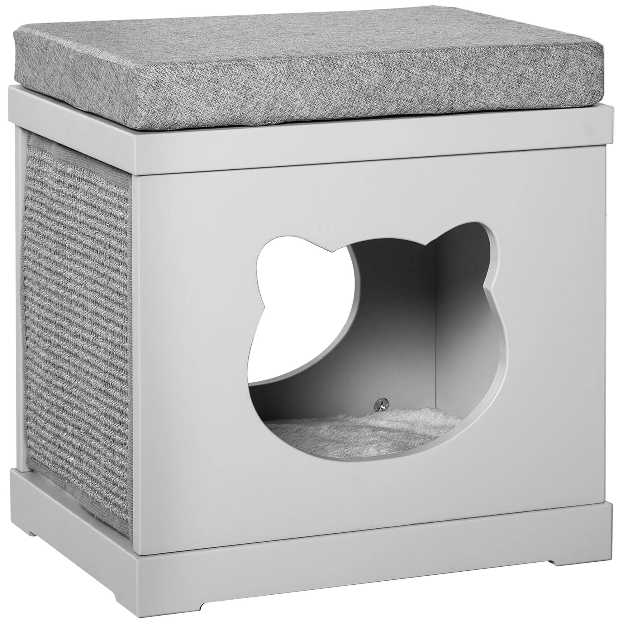2 in 1 small Purrcave & cushioned stool for kittens