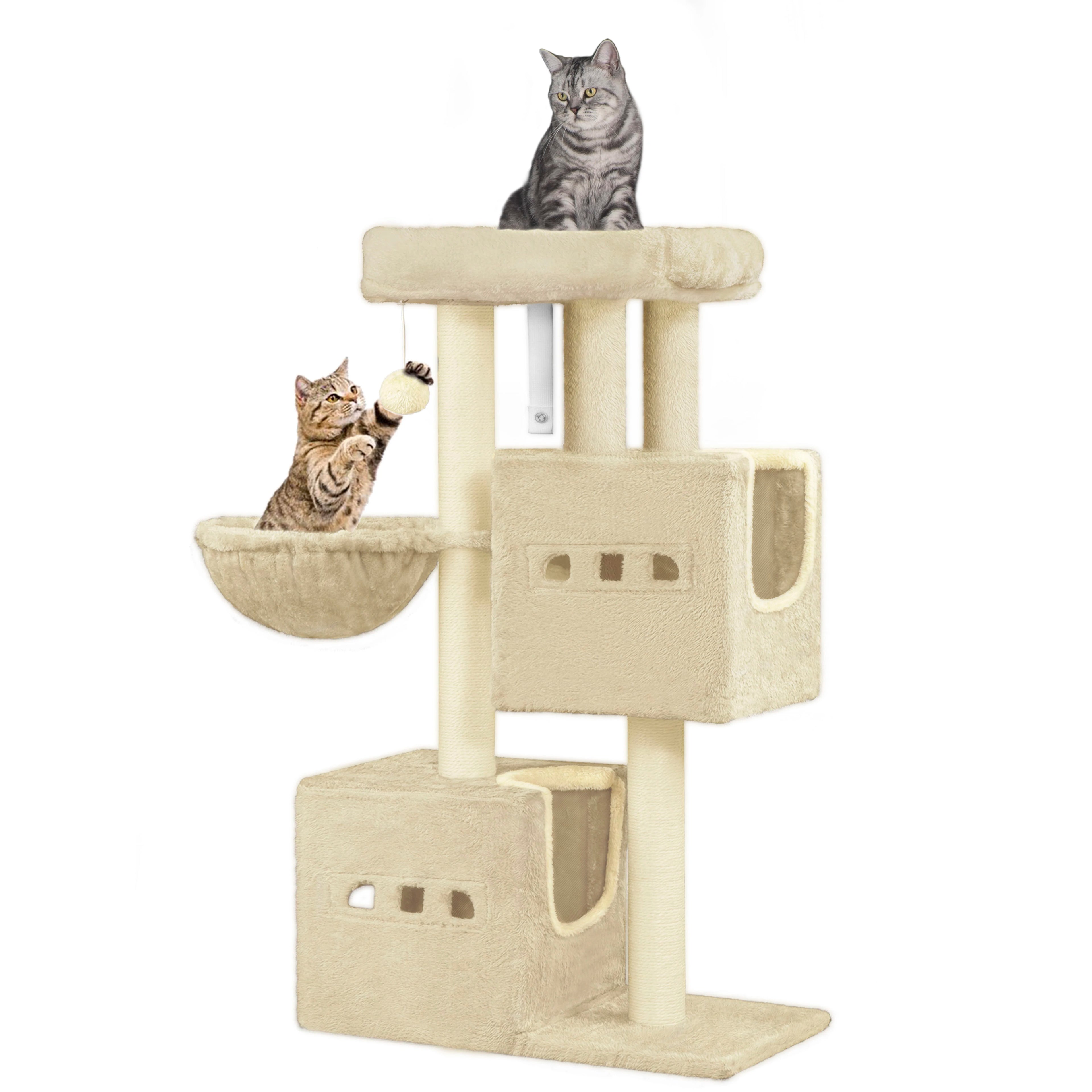 98 cm Multi-Level Cat Tree with 2 Cats caves
