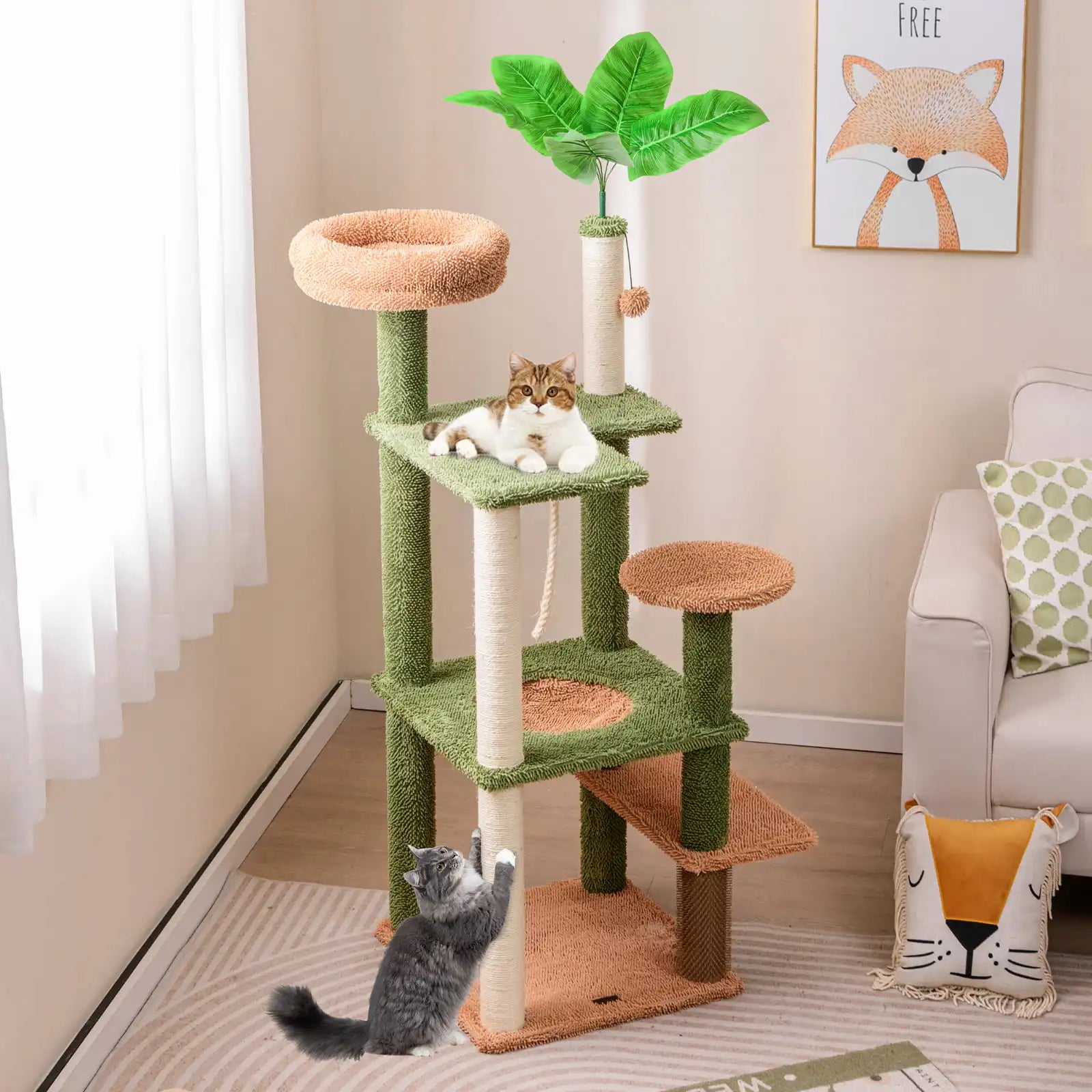 Jungle themed Indoor Cat Tree (152cm)