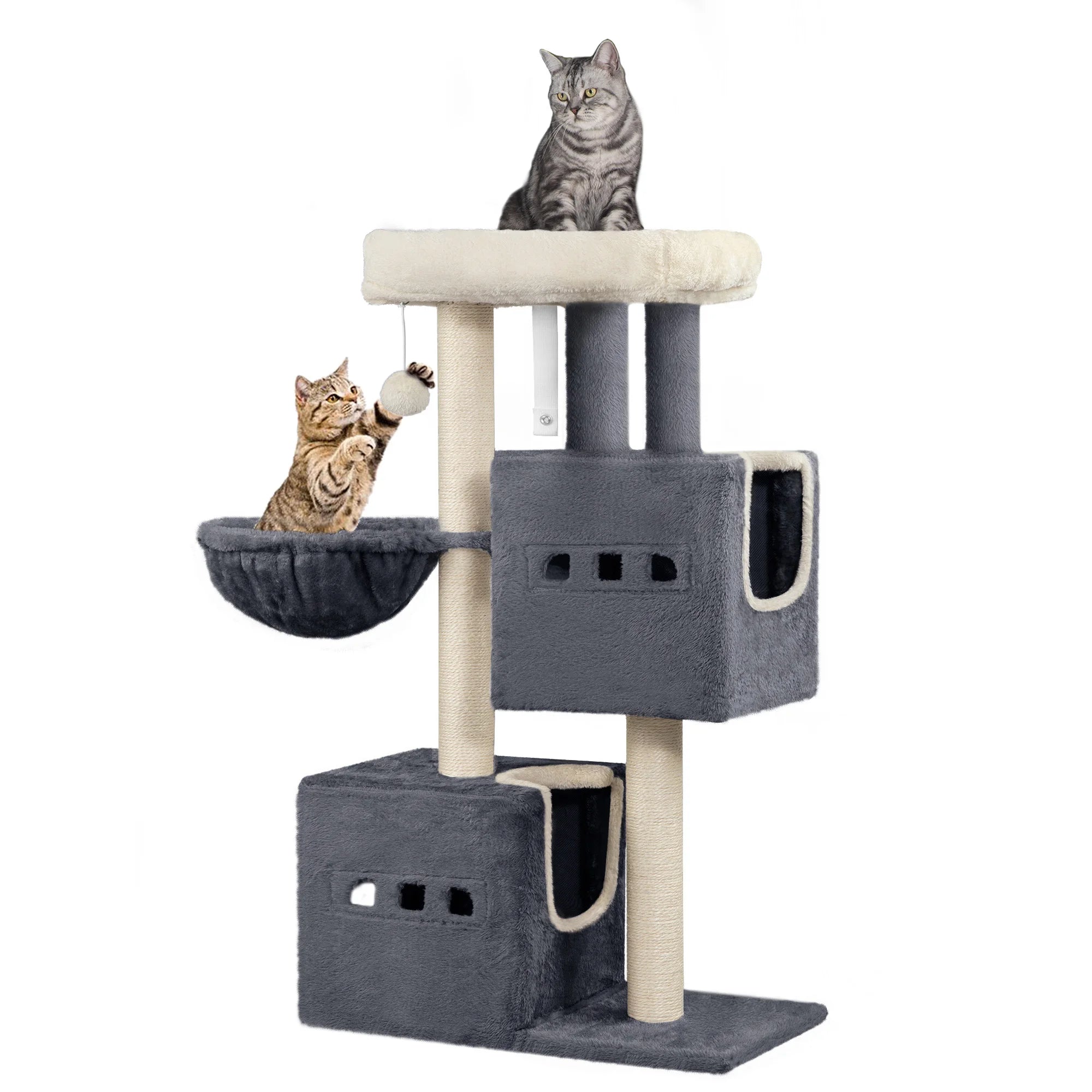98 cm Multi-Level Cat Tree with 2 Cats caves