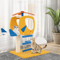 Playful DORTALA Aviation-themed Cat Tree with Helicopter Top Perch