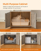 2 in 1 Feandrea WoodyWonders Cat Tree with Litter Box Enclosure